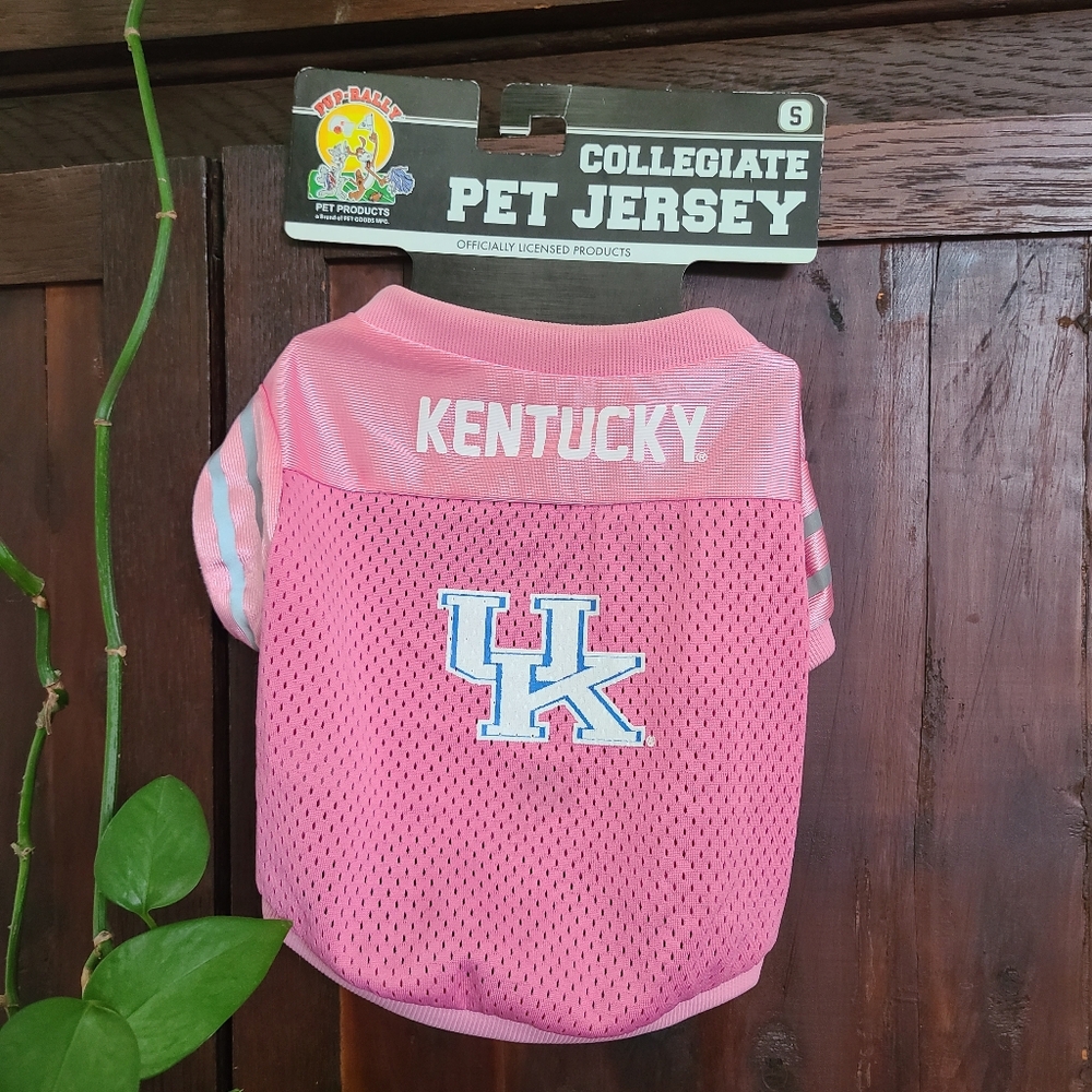 NEW Pup-Rally University Of Kentucky Pink and White Dog Jersey S